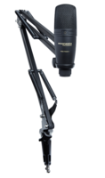 USB CARDIOID MICROPHONE W/FULLY-ADJUSTABLE SUSPENSION BOOM ARM STAND & USB CABLE